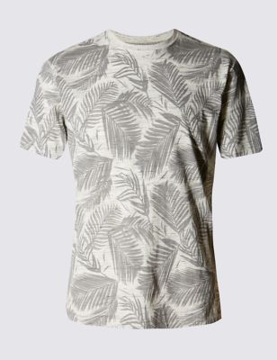 All Over Palm Leaf Graphic T-Shirt